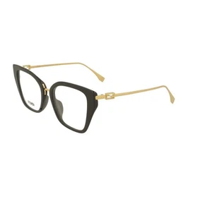 FENDI FE50011I 001 Black Gold Women Eyeglasses Rxable 51mm Authentic - Picture 1 of 4