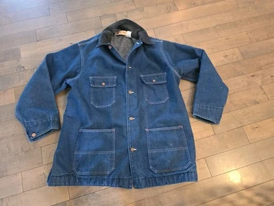 Vintage Big Mac Denim Chore Jacket Blanket Lined 70s 80s Size 46/48 USA Union - Image 1 of 4