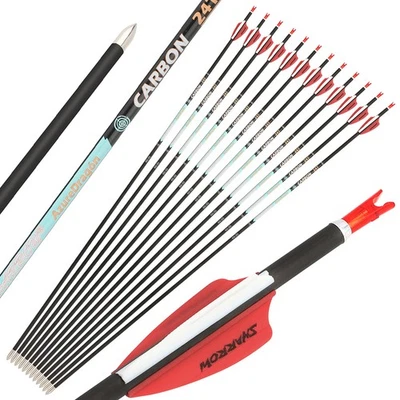 32" Pure Carbon Arrows SP300-1000 Vanes .003" Archery ID4.2mm Bow Hunting Target - Image 1 of 4