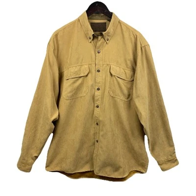 CLEARWATER OUTFITTERS Button Down Shirt Men's Size Large Mustard Suede Feel LS - Image 1 of 4