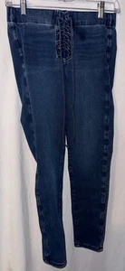 American Eagle 4 Vaqueros Cortos Jegging Cordones Delanteros Lavado Oscuro Elástico - Imagen 1 de 6