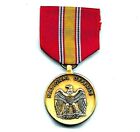 National Defense US Military Service Medal Red Yellow Black White Ribbon Eagle