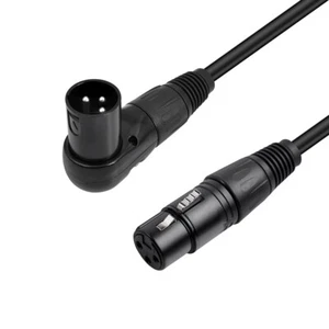 Cable de micrófono XLR macho a hembra de 90 grados XLR de 0,3/1/1,8 M cable blindado reutilizable - Imagen 1 de 21