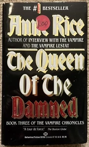 The Queen of The Damned by Anne Rice 1989 Ballantine Vintage Paperback - Imagen 1 de 8