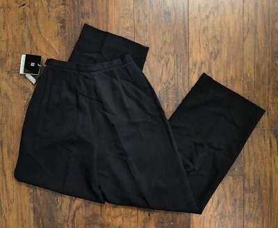 Pantalones de vestir para mujer Valerie Stevens negros 100 % lana talla 10. Cintura: 28 pulgadas Foto 1 de 3