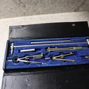 Vintage Drafting Tool Kit Compass Made In USA Set - Picture 1 of 8