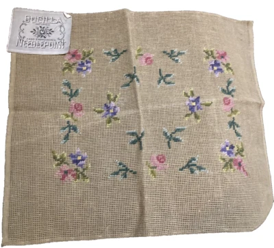 Vtg Rare Bucilla Imported Hand Embroidered canvas to Needlepoint #9503-15X18 - Image 1 of 3