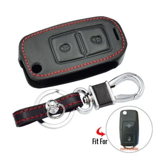 PU Leather 2 Buttons Keyless Remote Black Fob Cover Case Fit For VW MK4 MK5 Golf - Picture 1 of 8