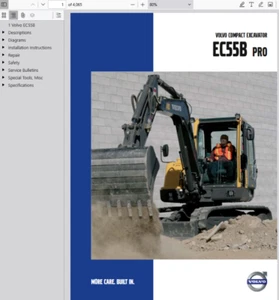 Volvo EC55B Minibagger Service Reparaturanleitung Teilekatalog PDF USB - Bild 1 von 3