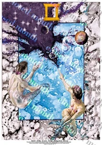 Signed Gemini zodiac print - 60 x 42 cms, - Picture 1 of 1