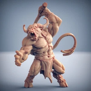 Minotaur Slaver Epic Boss Fantasy Miniature DnD 5E Tabletop RPG Role Playing - Picture 1 of 2