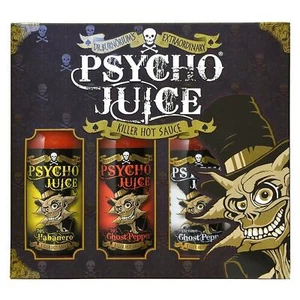 Psycho Juice Extreme Collection 8 Trio Ghost Pepper Habanero Hot Chilli Sauces - Picture 1 of 2