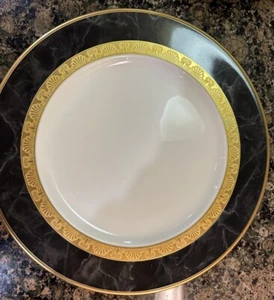 Noritake Opulence Bread & Butter Plate w\Black marble design & Gold band - Picture 1 of 2