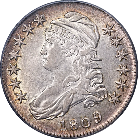 1809 Bust Half Dollar CAC Sticker PCGS AU55 0-106 R.3 Superb Eye Appeal Cover