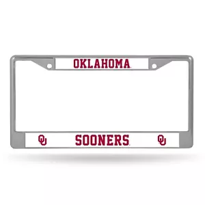 Oklahoma Sooners Chrome License Plate Frame - Picture 1 of 3