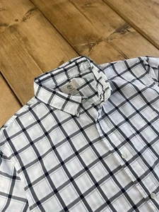 TIMBERLAND Shirt L White and Blue Check Slim Fit - Picture 1 of 9