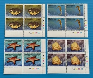 2001 Malaysia Marine Life Starfish Seahorse B4 Stamps (BR Corner) - Picture 1 of 2