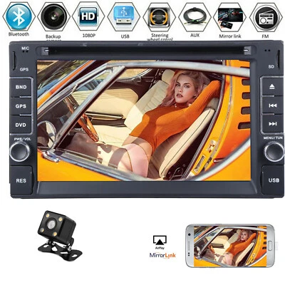 2 Din Car GPS Stereo 6.2" HD DVD CD Touch Screen Radio Bluetooth For Android&IOS - Image 1 of 4