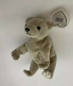 TY ALMOND l'ORSO BEANIE BABY - COME NUOVO con ETICHETTA peluche RITIRATO - Foto 1 di 6