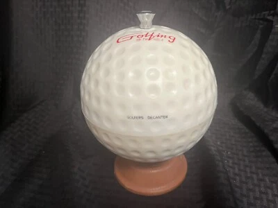De Colección Golfista 19 Agujero Bola de Golf Decantador Estuche de Vidrio de Tiro Soporte Barra Foto 1 de 4
