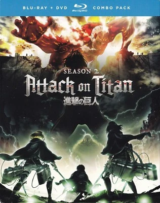 Attack on Titan Season 2: Episodes 1-12 (Blu-ray Disc/DVD, 2018, 4-Disc Set) - Image 1 of 4