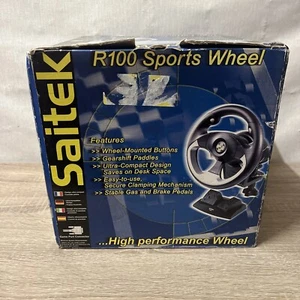 Saitek R100 Sports Wheel PC Racing Wheel ~ Brand New In Original Box & Packaging - Picture 1 of 9