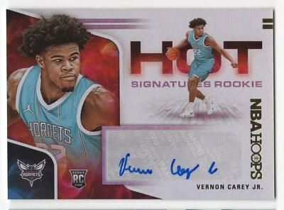 2020-21 Panini NBA Hoops VERNON CAREY, JR. #HR-VCJ Hot Signatures RC-Hornets - Image 1 of 2