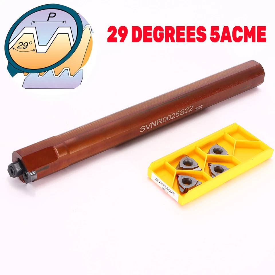 LathInternal Threading Insert 29° 5ACME Threading Boring Bar SVNR0025S22 - Image 1 of 4