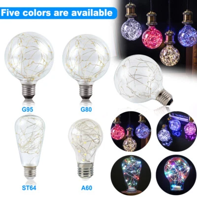 LED Fairy Light Bulb E26/E27 Multiple Color Home Patio Garden Globe Party Lamp - Image 1 of 4