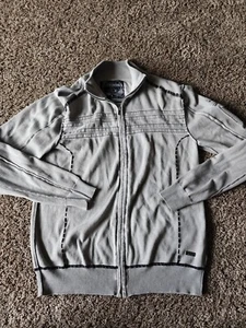 Mens Buckle BKE Black Label Slim Fit Full Zip Sweater Track Jacket Gray Size M - Picture 1 of 5