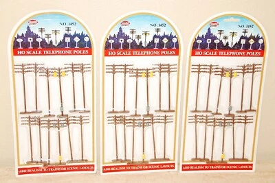 3 NEW Model Power 1452 HO Scale Telephone Poles 12pk (36 Total) - Image 1 of 4