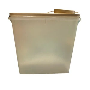 Vintage Tupperware Cereal Keeper Container 469 Sheer/Tan 471 Flip-Top Lid - Picture 1 of 5