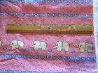 DEKOPLUS Elephant & Heart Print Fabric Pink w/ Blue Tan White   2 7/8 Yds