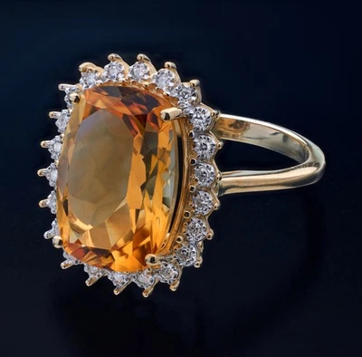 Effy®14K Yellow Gold Diamond, Citrine Ring Size 5 1/2 - Image 1 of 4
