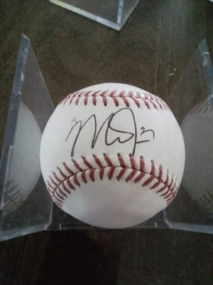 MIKE TROUT AUTOGRAPHED MLB BASEBALL PSA AUTHENTICATED - Image 1 of 2