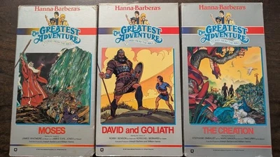 Hanna Barbera Greatest Adventure VHS Lot Moses David & Goliath Creation Bible - Image 1 of 4