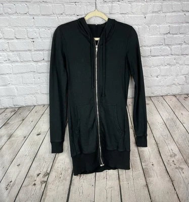 Sudadera con Capucha Estándar James Perse Larga Negra con Cremallera Talla 1 Foto 1 de 4