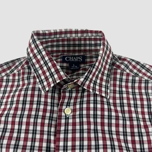 Camisa de vestir Chaps niños adolescentes jóvenes grande 14-16 cuadros manga larga con botones - Imagen 1 de 10