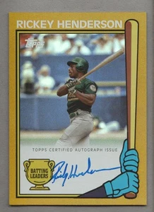 2024 Topps Archives Baseball 90's Gold Foil #90BLARH Rickey Henderson AUTO /50 - Bild 1 von 2