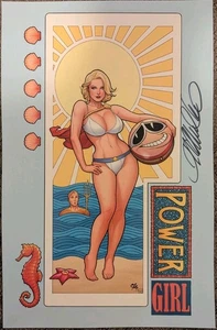 Póster firmado impresión artística Frank Cho Power Girl SDCC 2025 DC Comics - Imagen 1 de 1