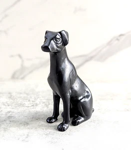 Vintage Metal Black Dog Figurine Statue Labrador Retriever Great Dane - Picture 1 of 10