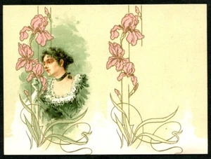 BIGLIETTO AUGURALE 07 ART NOUVEAU LIBERTY - GREETING CARD - CARTE DE VOEUX - Imagen 1 de 2