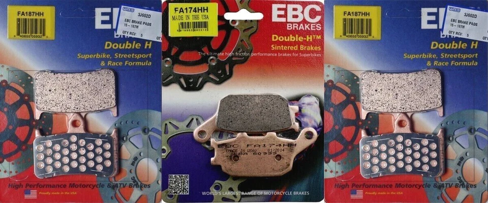Juego de pastillas de freno delanteras y traseras EBC FA187HH para Honda CBR900RR VTR1000F Foto 1 de 1