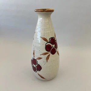 Vintage Vase Hand-Painted Speckled Pottery Ceramic 8.5" Japanese Stoneware 1970s - Picture 1 of 13