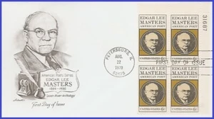 USA4 #1405 U/A ARTMASTER FDC PB4  Edgar Lee Masters - Picture 1 of 1