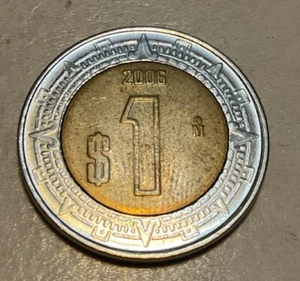 2006 - 1 Peso Bi-Metallic Mexico Coin - Picture 1 of 2