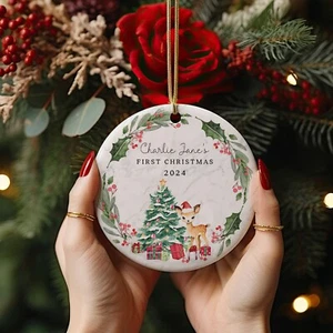 Personalized Baby's First Christmas Ornament 2024, Custom 1st Christmas Ornament - Picture 1 of 2
