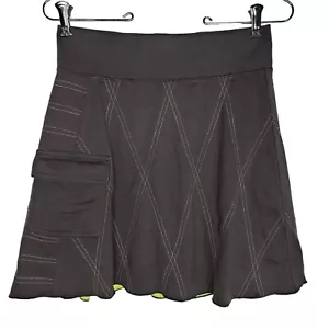 Title Nine A Line Skirt XS Brown Merino Wool Pull On Pocket Elastic Waist FLAW - Picture 1 of 7
