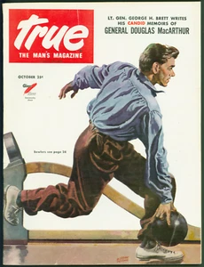 True The Man's Magazine VG October 1947 Albert Dorne Bowling Cover - Picture 1 of 2