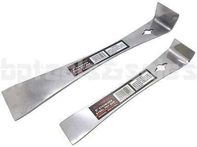 (2) 9" & 6" STAINLESS STEEL PRY BAR Set Nail Puller SCRAPER Heavy Duty Bars  - Image 1 of 2